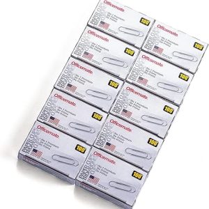 Officemate Premium #1 Paper Clips, 1,000 Paper Clips (10 Boxes of 100 Each) (99916) , Silver