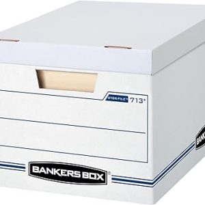 Bankers Box 30 Pack STOR/FILE Basic Duty File Storage Boxes, Standard Assembly, Lift-off Lid, Letter/Legal, White/Blue